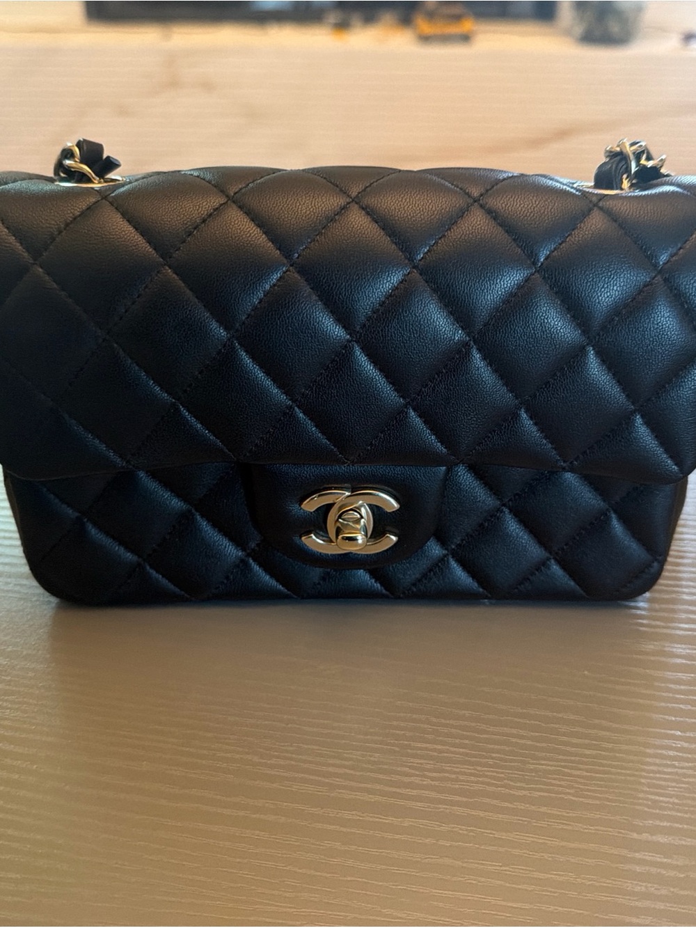 CHANEL Black Quilted Shoulder Bag with Gold Hardware